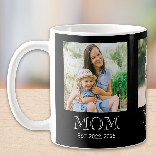 Mom Established 3 写真 ブラック コーヒーマグカップ