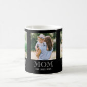 Mom Established 3 写真 ブラック コーヒーマグカップ (中央)