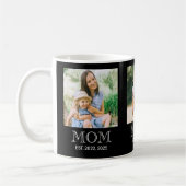 Mom Established 3 写真 ブラック コーヒーマグカップ (左)
