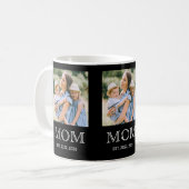 Mom Established 3 写真 ブラック コーヒーマグ コーヒーマグカップ (正面左)