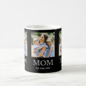 Mom Established 3 写真 ブラック コーヒーマグ コーヒーマグカップ (中央)
