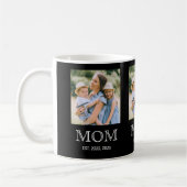 Mom Established 3 写真 ブラック コーヒーマグ コーヒーマグカップ (左)