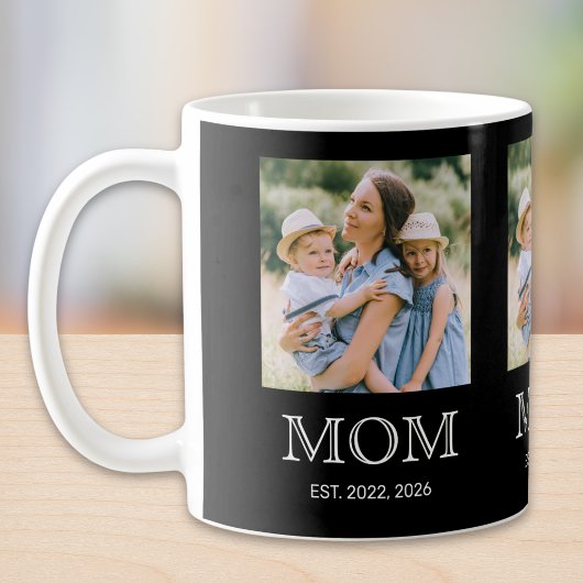 Mom Established 3 写真 ブラック コーヒーマグ コーヒーマグカップ