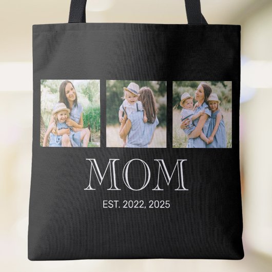 Mom Established 3 写真 ブラック トートバッグ