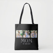 Mom Established 3 写真 ブラック トートバッグ (正面)