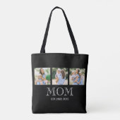 Mom Established 3 写真 ブラック トートバッグ (裏面)
