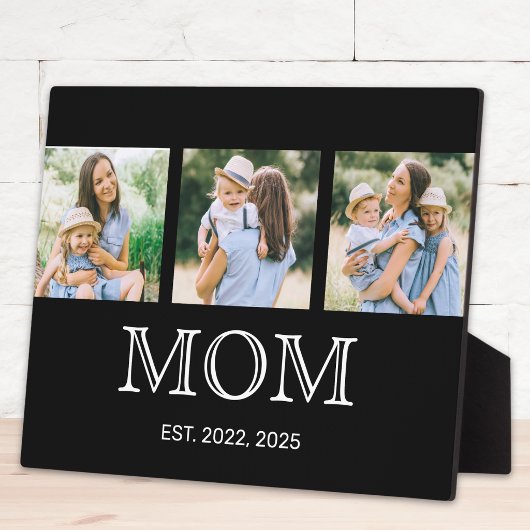 Mom Established 3 写真 ブラック フォトプラーク