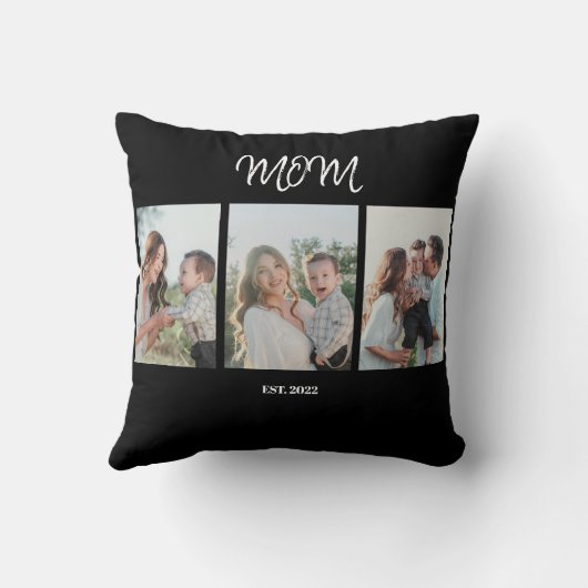 Mom Established, 3-Photo Throw Pillow クッション (裏面)