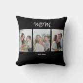 Mom Established, 3-Photo Throw Pillow クッション (正面)
