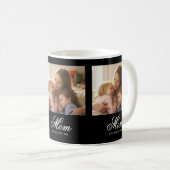 Mom Established 3 Script White 3 Photo コーヒーマグカップ (正面右)