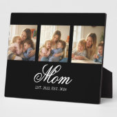 Mom Established Black Elegant Script 3 Photo フォトプラーク (側面)