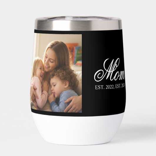 Mom Established Black Elegant Script Photo (背面)