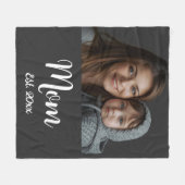 Mom Established Black Modern Script Fleece Blanket フリースブランケット (正面(横))