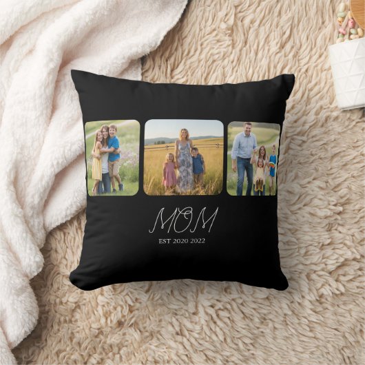 Mom Established Black Script 3 Photo   クッション (ブランケット)