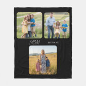 Mom Established Black Script 3 Photo   フリースブランケット (正面)