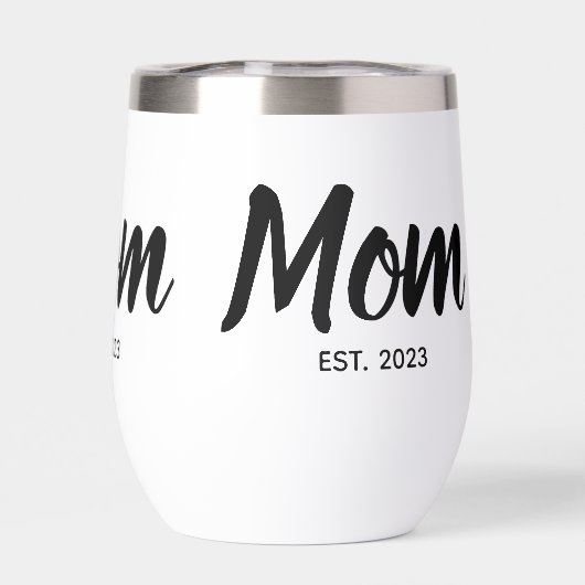  Mom Established Black Script Custom Date (背面)