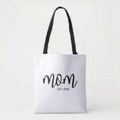 Mom Established Black Script Mother's トートバッグ (正面)