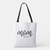 Mom Established Black Script Mother's トートバッグ (裏面)