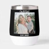 Mom Established, Black Script, Photo Wine Tumbler (背面)