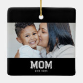 Mom Established Black White Bold Photo セラミックオーナメント (裏面)