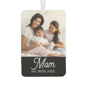 Mom Established Black White Script Photo カーエアーフレッシュナー (裏面)