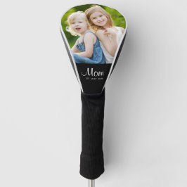  Mom Established Black White Script Photo ゴルフヘッドカバー