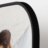 Mom Established Black White Script Photo ピックルボールラケット (左詳細)