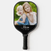 Mom Established Black White Script Photo ピックルボールラケット (裏面)
