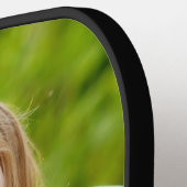 Mom Established Black White Script Photo ピックルボールラケット (左詳細)