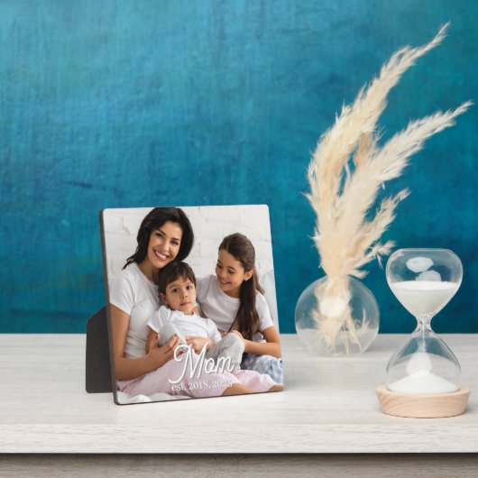 Mom Established Black White Script Photo フォトプラーク (インサイチュ)