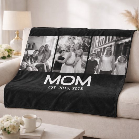 Mom Established Bold Black 3 写真 フリースブランケット