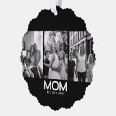 Mom Established Bold Black 3 Photo オーナメントカード (左)