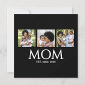Mom Established Caps Black 3 Photo Mothers Day シーズンカード (正面)