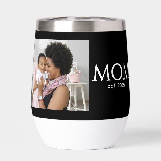 Mom Established Caps Black Photo (背面)