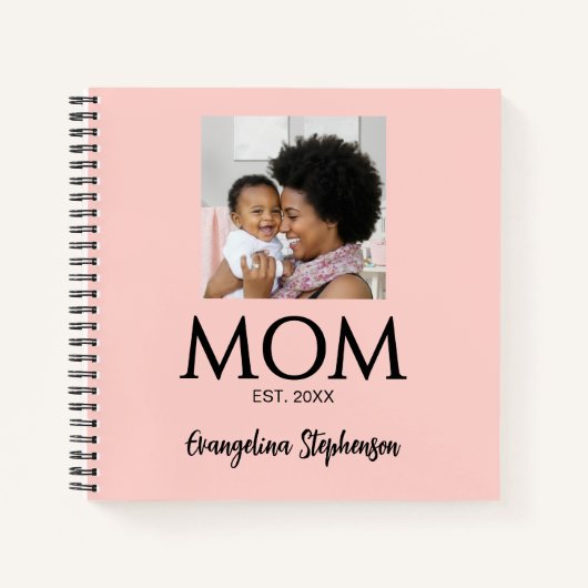 Mom Established Caps Pink Journal for Moms ノートブック (正面)