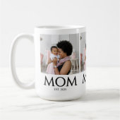 Mom Established Classic Caps White Photo コーヒーマグカップ (左)