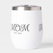 Mom Established Date Black Script New Mom Gift (正面)