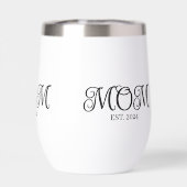 Mom Established Date Black Script New Mom Gift (背面)