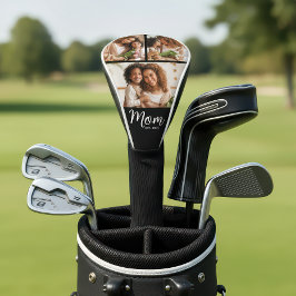 Mom Established Date Bold Script Modern 3 Photo ゴルフヘッドカバー