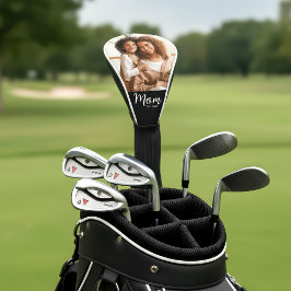 Mom Established Date Modern Script Photo Stylish ゴルフヘッドカバー