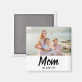 Mom Established Date Mother's Day Photo マグネット (正面/裏面)