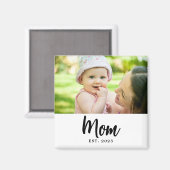 Mom Established Date Photo Gift マグネット (正面/裏面)