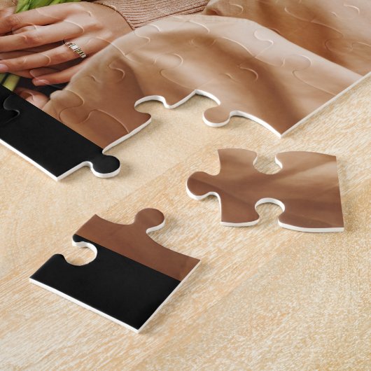 Mom Established Date Script 3 Photo Bold Modern ジグソーパズル (側面)