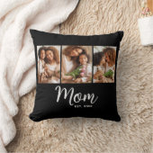 Mom Established Date Stylish Script Black 3 Photo クッション (ブランケット)