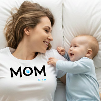Mom Established Double Nested Blue Heart T-Shirt Tシャツ