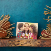 Mom Established Elegant Bold Font Black Photo フォトプラーク (側面)