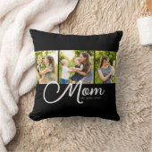 Mom Established Elegant Script Black 3 Photo  クッション (ブランケット)