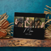 Mom Established Elegant Script Black 3 Photo フォトプラーク (側面)