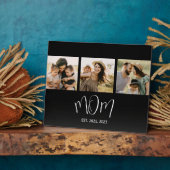 Mom Established Elegant Script Black 3 Photo フォトプラーク (側面)