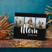 Mom Established Elegant Script Black 3 Photo フォトプラーク (側面)